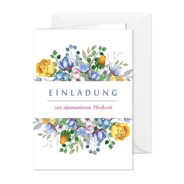 Einladung zum Hochzeitsjubiläum Blumenschmuck